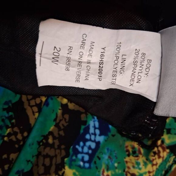 Your Best Look Vibrant Blue and Green One-Piece Swimsuit Size 20W - Picture 7 of 7